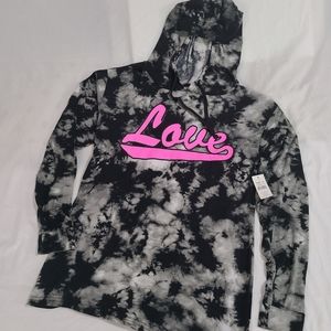 New Women's Soft Thin Knit TyeDye Hooded Shirt